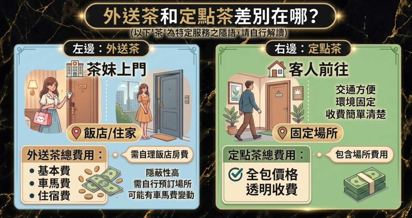 外送茶和定點茶差別比較：老司機完整指南
